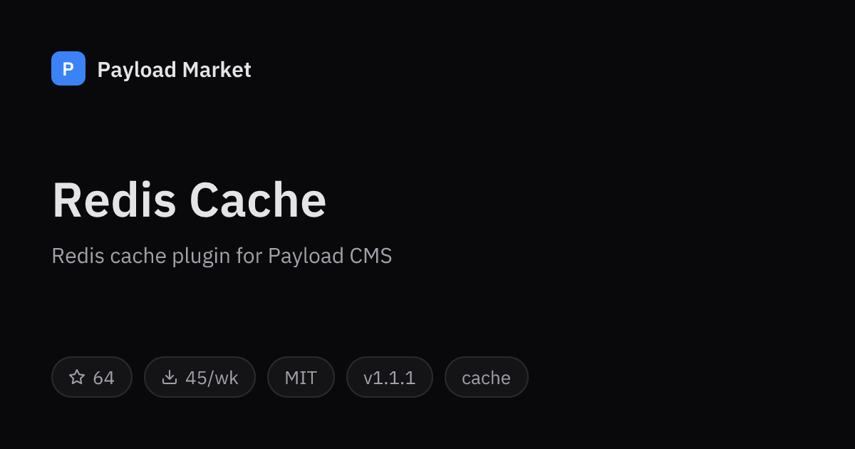 Redis Cache by Aengz — Payload CMS plugin