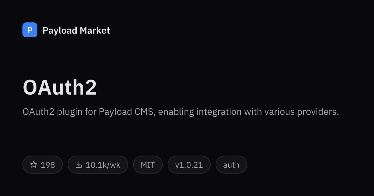 OAuth2 — Payload CMS plugin